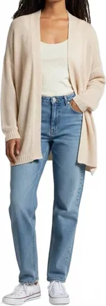 Elan Camel Rock & Love Cardigan In Cream