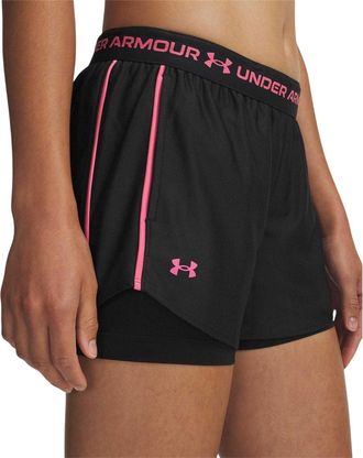 Under Armour Dames/Dames 2 in 1 Korte Broek (Zwart/roze)