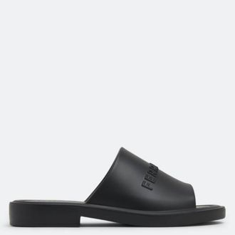 Ferragamo Giuneva Logo Embossed Slides, Size 7 C