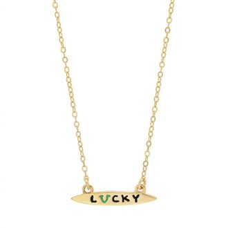 Jessica Elliot Womens Enamel Small Surfboard Necklace - Lucky In Gold