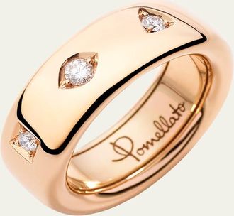 POMELLATO Iconica 18K Rose Gold Small Fancy Set Diamond Band Ring