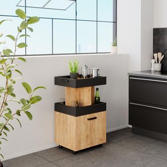 Vicco Mueble Con Ruedas Kamber, Roble Dorado, 50 X 88.6 Cm
