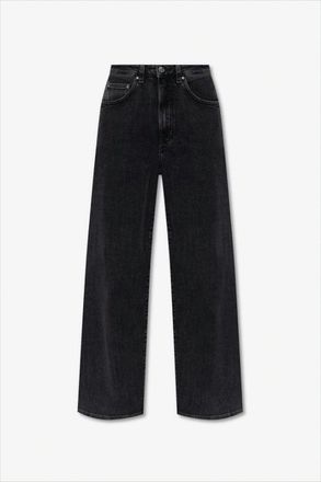 Toteme Wide-Leg Black Denim Pants With Classic Five-Pocket Design