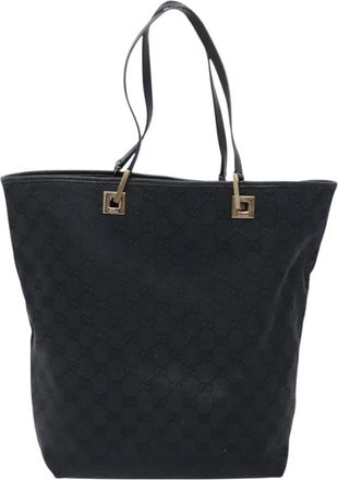 Gucci Gg Canvas Black Canvas Tote Bag (Pre-Owned)