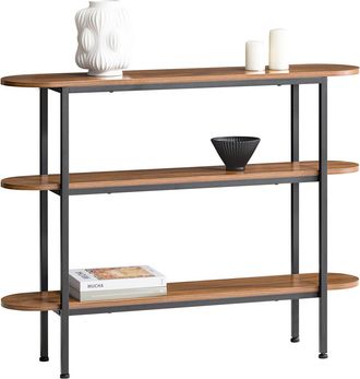 SoBuy Mesa De Consola Mesa De Entrada Recibidor Con 3 Estantes 110 X 25 X 86 Cm Fsb67-ws Sobuy Es