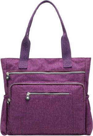 Generic Casual Women Multi Pocket Zip Handbag Nylon Shoulder Storage Bag Summer Handbags for Women (Purple, One Size)