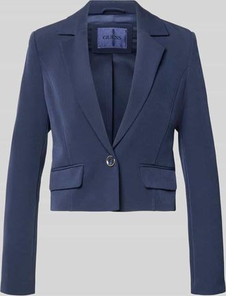 Guess Cropped Blazer mit Reverskragen Modell Leila in Marine, Gr&ouml;&szlig;e XL