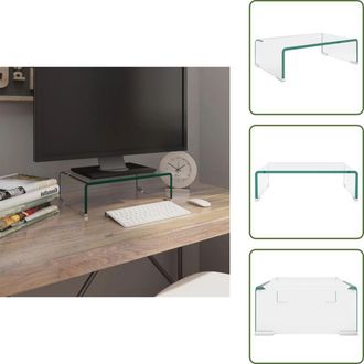 vidaXL The Living Store Mobile/Rialzo porta TV in Vetro Bianco 40x25x11 cm - Rialzo tv