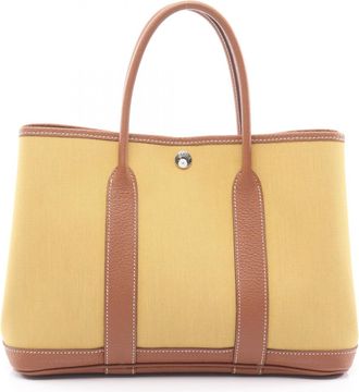 Herm&egrave;s Beige Brown Negonda Leather Tote Bag (Pre-Owned)