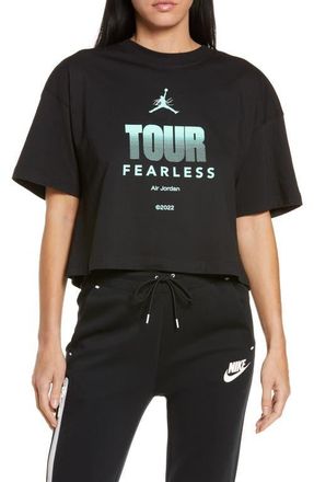 Nike Jordan Womens Fearless Tour Boxy Graphic Tee in Black at Nordstrom, Size Medium