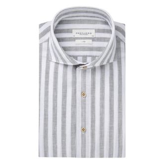 Profuomo Shirt X-Cutaway Linen - Heren - Casual Overhemden - Veelkleurig - L - Linnen - Overhemden