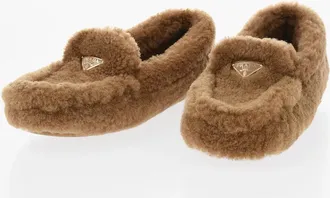 Prada Mocassini in Shearling con Suola in Gomma Prada
