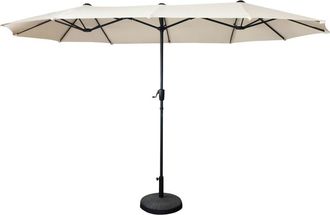 Happy Garden Sombrilla doble 2 x 4 m en acero y tela beige