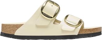 Birkenstock Arizona Big Buckle Natuurlijk Leder Patent Sandalen Smal - Dames - Sandalen - Beige - 41 EU - Leer - Schoenen