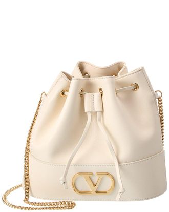 Valentino Vlogo Leather Bucket Bag
