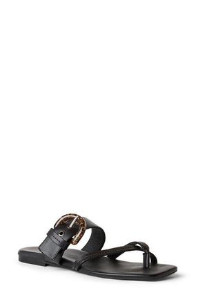 Aquatalia Asti Weatherproof Slide Sandal in Black Leather at Nordstrom, Size 10.5