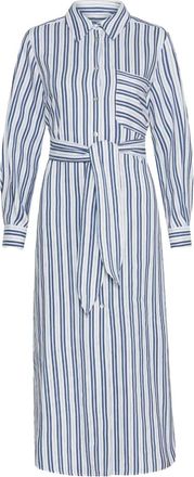 Marella Gestreepte blousejurk met ceintuur - Wit