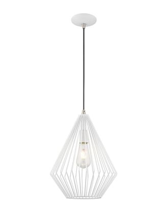 Livex Lighting Livex Geometric Shade 1 Lt White Mini Pendant