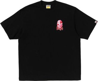 A Bathing Ape logo-print cotton T-shirt - men - Cotton - M - Black