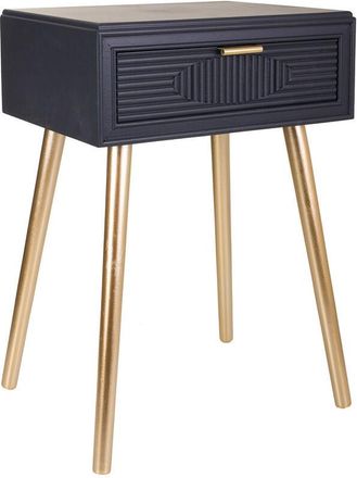 Wanderlust Deco Mesita de madera gris oscuro 47x39x67