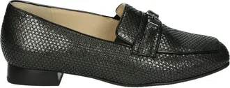 Hassia Zwarte Instappers met Uitneembaar Voetbed - Dames - Loafers - Zwart - 40 EU - Leer - Schoenen