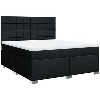 vidaXL Vidaxl - Cama Box Spring Con Colch&oacute;n Tela Negro 180x200 Cm