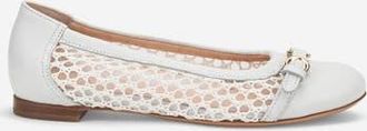 AGL Monia Ballet Flat in White Fabric at Nordstrom, Size 38.5