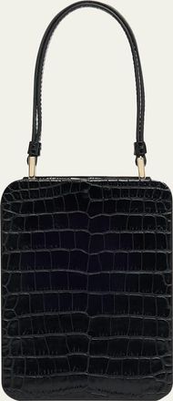 Tom Ford Frame Croc-Embossed Leather Vertical Clutch