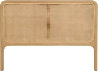 Wabi Home Cabecero de cama de madera maciza de sungkai y ratán 105