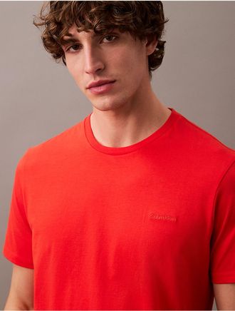 Calvin Klein Mens Liquid Touch Crewneck T-Shirt - Red - 2XL