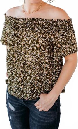 Gilli Ditsy Off-The-Shoulder Top In Black