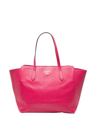 Gucci 2016-2025 Medium Leather Swing tote bag - women - Calf Leather - One Size - Pink
