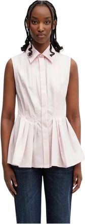 Sportmax Spxcertosa Shirt - Dames - Tops zonder mouwen - Roze - S - Katoen - Tops