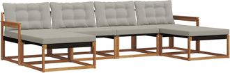 vidaXL Conjunto De Sof&aacute;s De Exterior 6 Uds. Gris Natural Y Claro Vidaxl