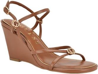 Guess Devve Slingback Wedge Sandal in Medium Brown at Nordstrom, Size 5.5