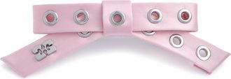 Ganni Bow Eyelet-embellished Satin Hair Clip - Pink - One Size