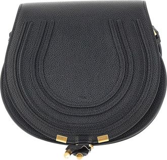 Chlo&eacute; Grained leather Marcie saddle bag Woman One Size