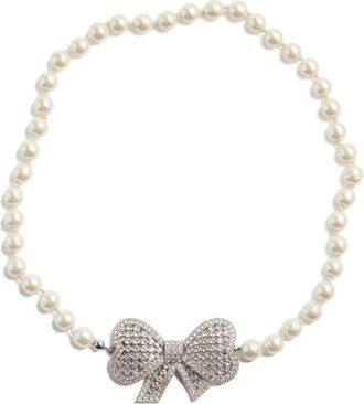 Valentino Garavani Trop Chou Necklace In Metal, Baroque Glass Beads, And Swarovski Crystals
