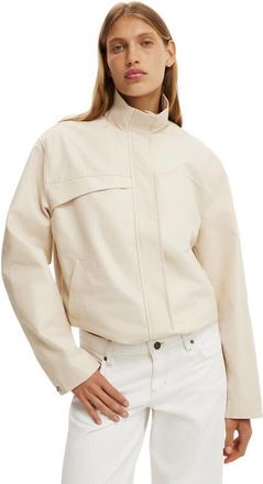 Cotton On Womens Arlo Funnel Neck Jacket in Sandstone at Nordstrom, Size Large
