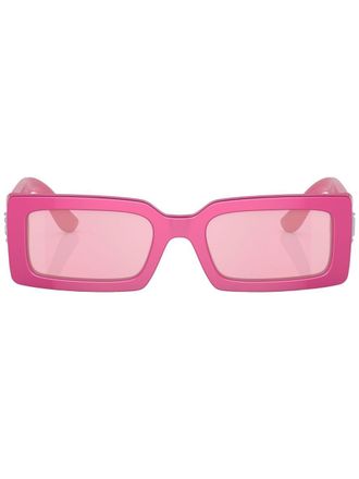 Dolce & Gabbana Eyewear Occhiali da sole squadrati con placca logo - Rosa