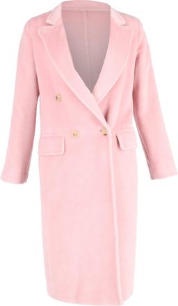 Max Mara Double-Breasted Coat in Pink Wool
