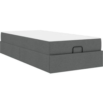 vidaXL Vidaxl - Estructura De Cama Con Colch&oacute;n Gris Oscuro 90 X 200 Cm Tela