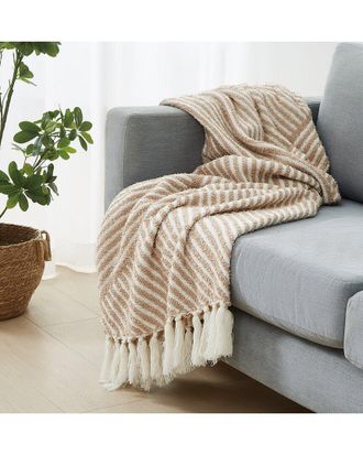 Brooklyn Loom Diagonal Chenille Stripe Throw