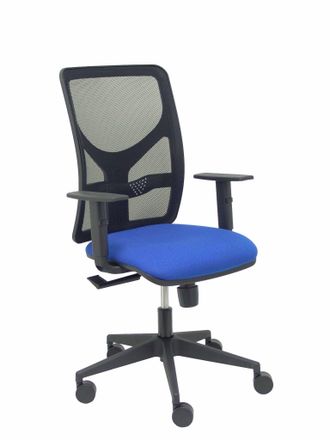 Piqueras y Crespo Silla Motilla Malla Negra Asiento Bali Azul Brazo Regulable