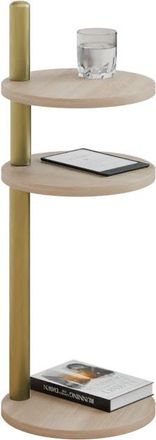 OEM Mesita Auxiliar Redonda Moderna, 3 Niveles, 30x30x97 Cm, Metal Dorado