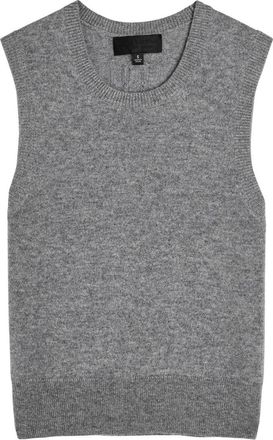 Nili Lotan May Grey Cashmere Round-neck Vest UK8-10 / S - S (UK8-10 / S)