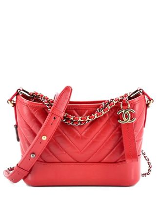 Chanel Gabrielle Hobo Chevron Aged Calfskin Small crossbody bag - Rood