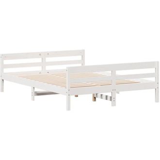 vidaXL Bed Frame without Mattress White 140x200 cm Solid Wood Pine Vidaxl