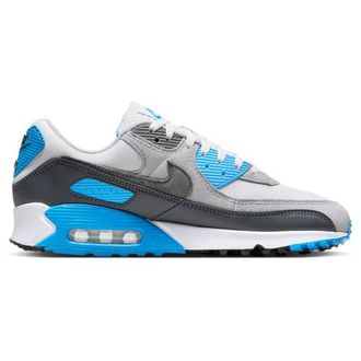 Nike Mens Air Max 90 - Running Shoes Platinum Tint/Iron Grey/Blue Lightning Size 10.0