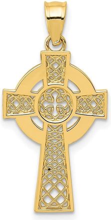 Diamond2Deal 14k Yellow Gold Celtic Cross Pendant